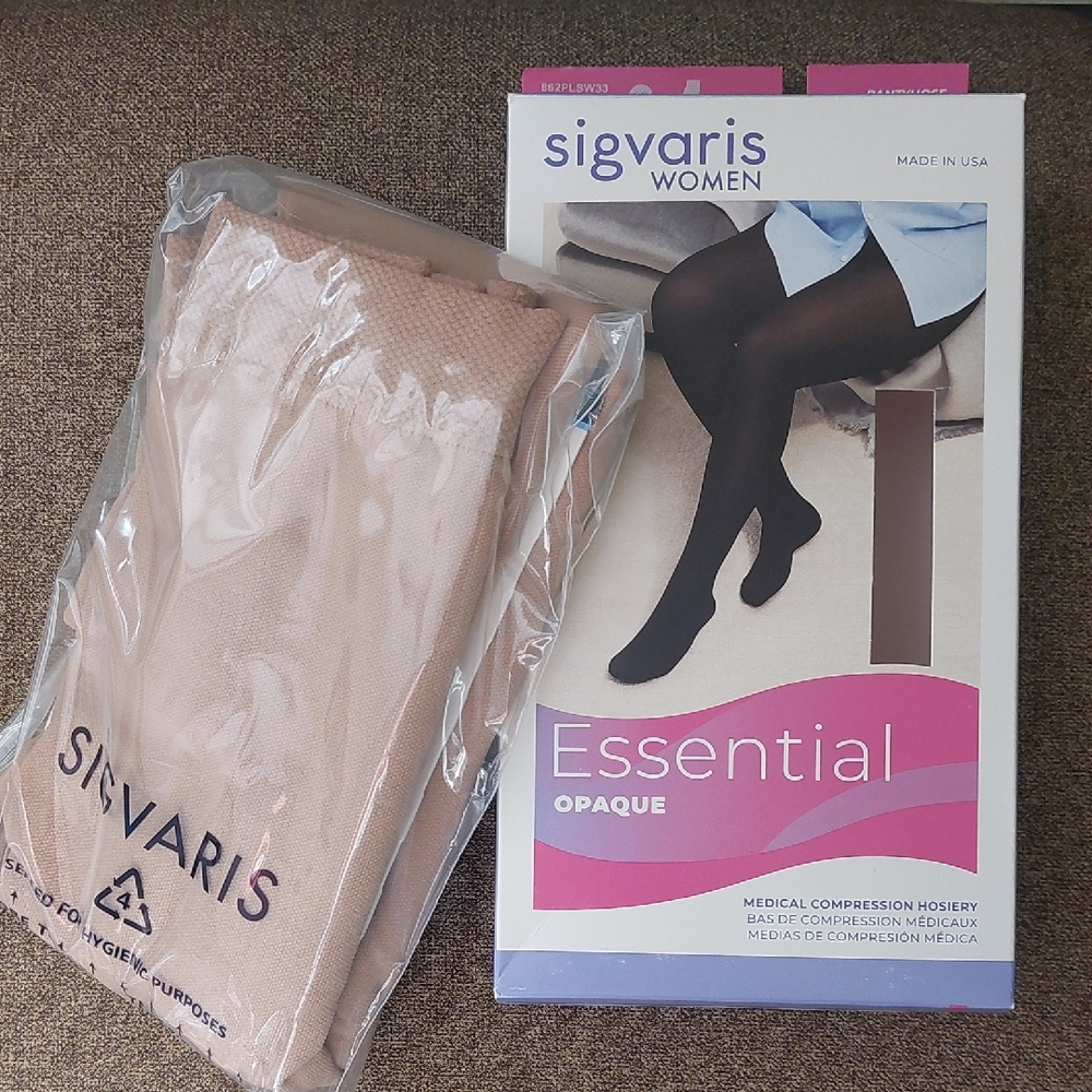 Sigvaris, Size LS (LARGE) Women's Essential Compression Pantyhose - Beige